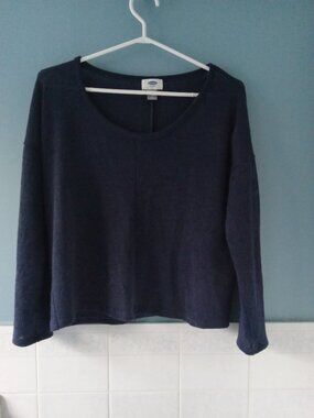 Old Navy lightweight navy blue long sleeve partially sheer shirt size small